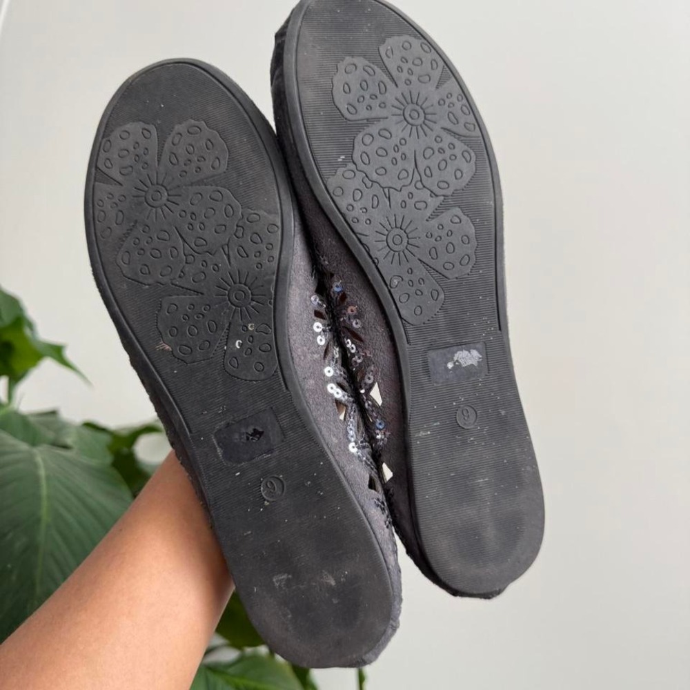 Sequin Cutout Ballet Flat Silver Gray 9 - Picture 5 of 5